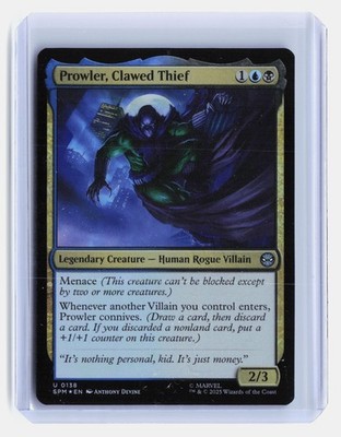 Prowler, Clawed Thief MTG Marvel's Spider-Man #138 Uncommon,Foil Leg Creature