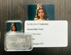 New ListingSexy! Princess Belle Flower 1 Oz .999 Silver Color Art Bar With COA 50 Minted