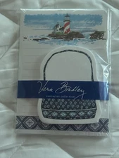 Vera Bradley “NANTUCKET NAVY” Note Pad Set With Sticky Notes.  NIP.   HTF.
