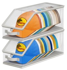 2PCS Stackable Hat Storage for Baseball Caps, Clear Hat Organizer for Closet ...
