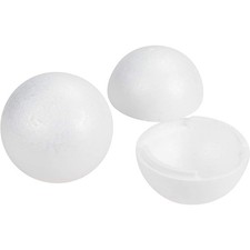 4-Pack Half Foam Balls, Round Polystyrene Semicircle Foam for Craft, 4" Diameter