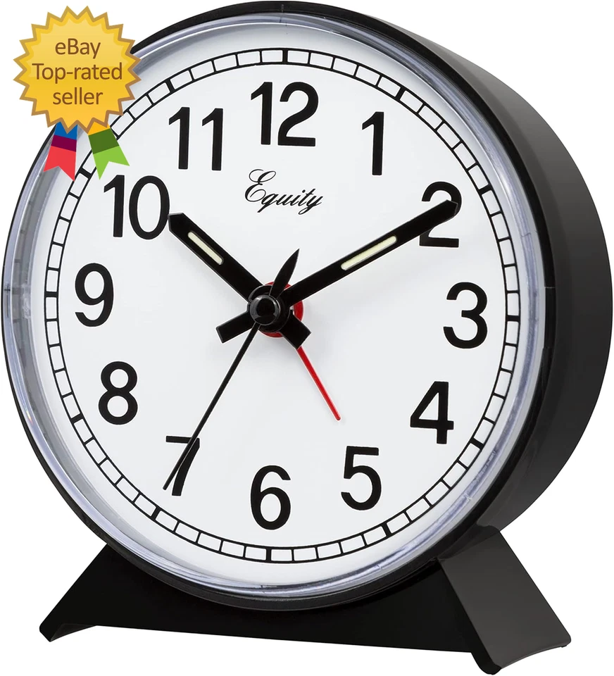 Equity 14075 Black Analog Wind-Up Alarm Clock - Image 4 of 4