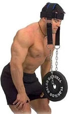 Body-Solid Tools Nylon Head Harness With Adjustable Long Steel Chain & Strap