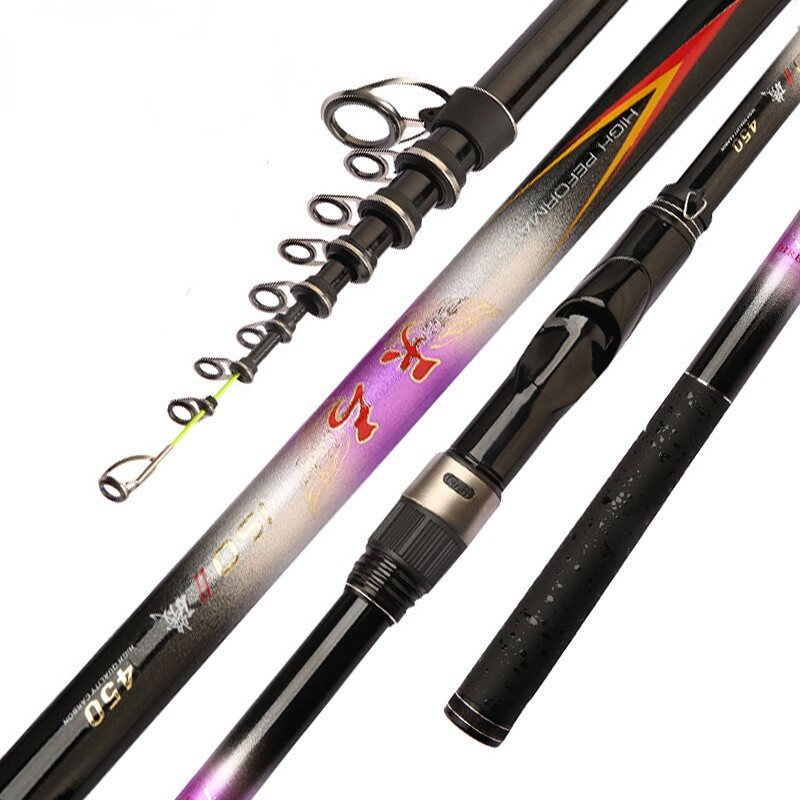 Rock Fishing Rod Carbon Fiber Telescopic Spinning Fishing Pole