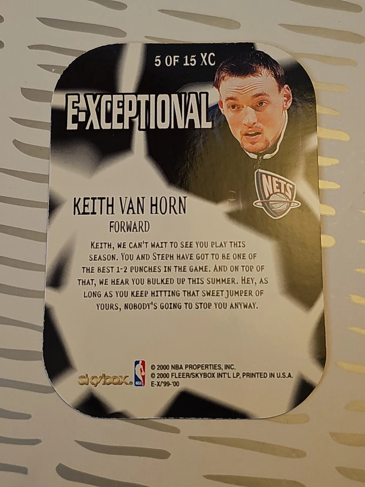 Keith Van Horn 1999-00 Skybox E-Xceptional RED Diecut New Jersey Nets - Image 3 of 3