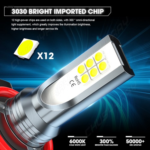 6x LED Headlights + Fog Light Bulbs Kit for Mazda 6 2006 2007 2008 - Foto 11 di 13