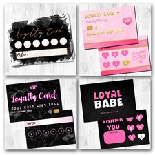 Loyalty Cards for Businesses - Beauty Coffee Nails Lashes Pink (Free Delivery)