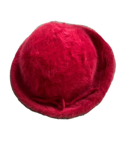 Vintage Kangol Red Burgery Fur Brim Hat One Size - Picture 1 of 3