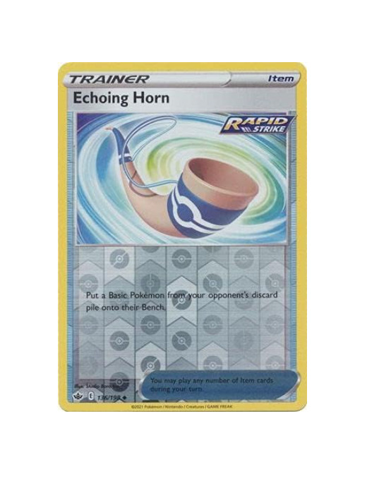 Pokemon -  Echoing Horn - 136/198 - Reverse Holo - Chilling Reign - NM/M