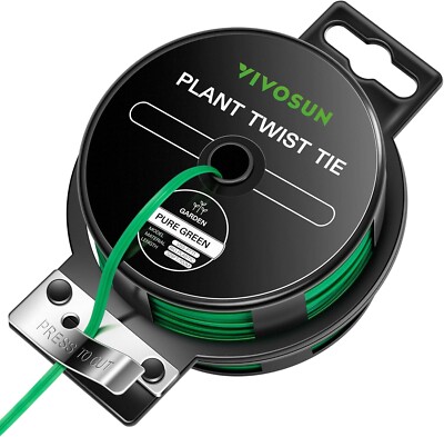 VIVOSUN 100m PE-Coated Twist Ties, Garden Plant Ties w/Cutter for Gar