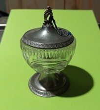 Porta bon bon cristallo e peltro