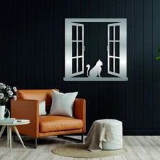 Image of Cat Wall Art, Metal Cat Decor, Home Living, Wall Hangings,Animal Sign, Room, Dog