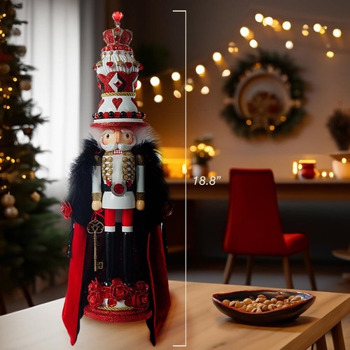 Kurt Adler 18.8-inch Hollywood Nutcrackers™ King of Hearts with Cape Nutcr - Picture 7 of 7
