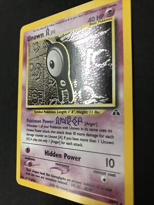 Unown A 14/75 Holo Neo Discovery Pokemon Card Ultra Rare WOTC NEAR MINT