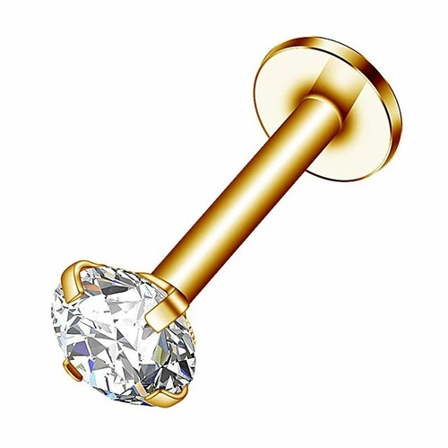 Cartilage Earrings Stud Piercing Gem Flat Disc Back Tragus Nose Helix Labret UK - Picture 13 of 14