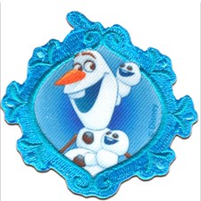 Aufn&auml;her / B&uuml;gelbild - Disney Frozen DIE EISK&Ouml;NIGIN OLAF - blau - 7,3x7cm