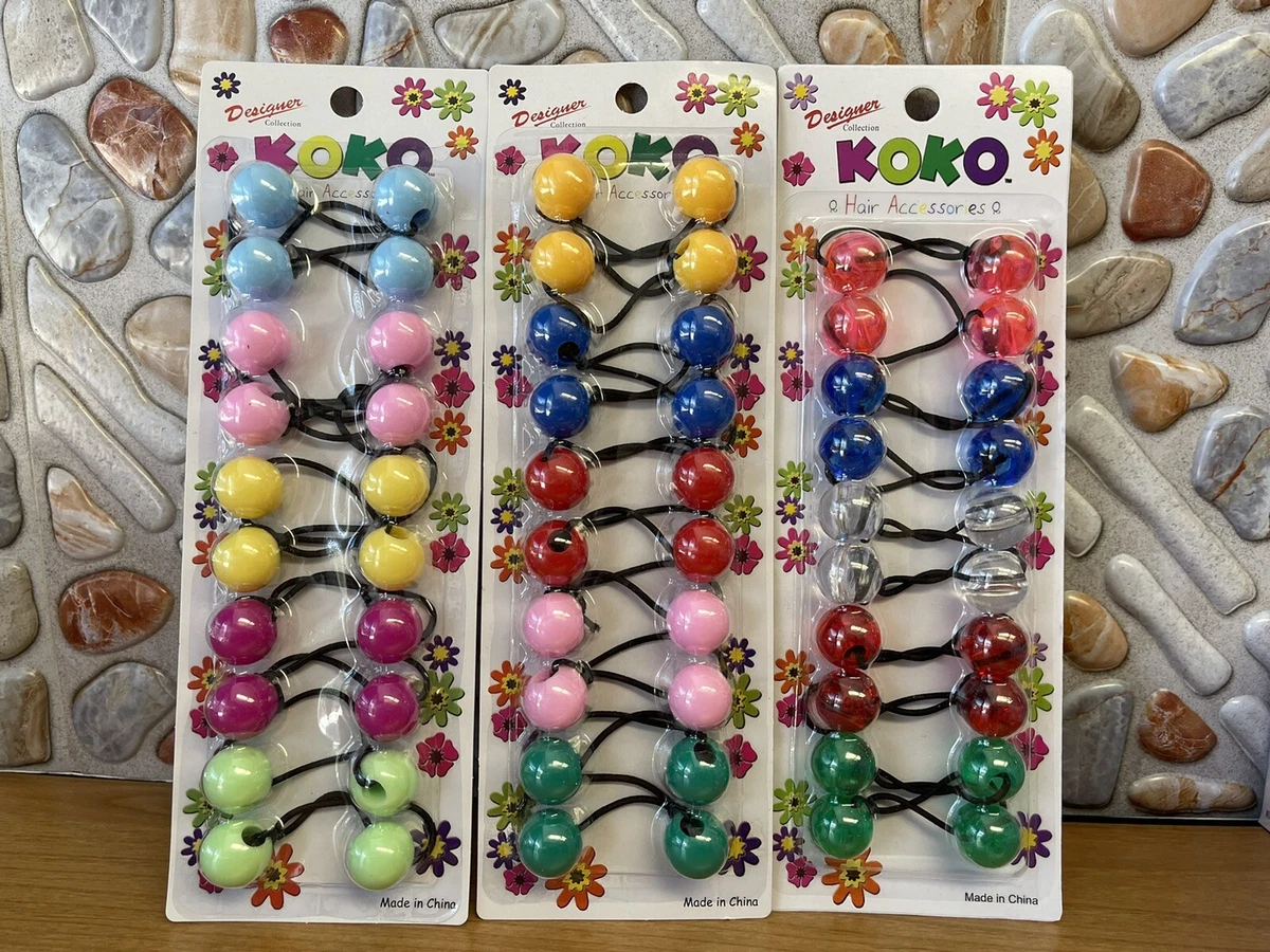 30 PCS KOKO Children Hair Tie Accessories Girl Kids Beads Ponytail