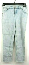Cache Juniors Light Denim Straight Skinny Leg Cotton Stretch Casual Jeans Sz 4
