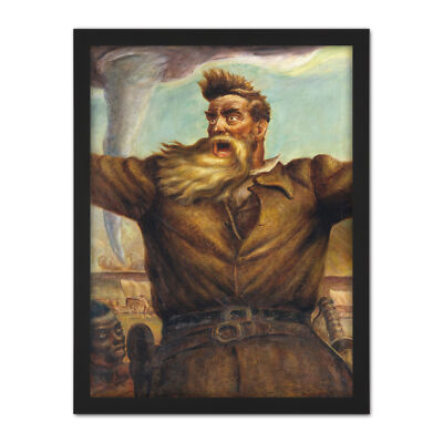 Curry Mural Abolitionist John Brown American Painting Large Framed Art Print