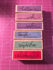 Sentiments Rubber Stamps By Hampton Art Qty 6