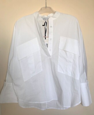 EMMA & GAIA Top 40 NEU Oberteil Bluse Weiß 100% Baumwolle Hemd Sommer