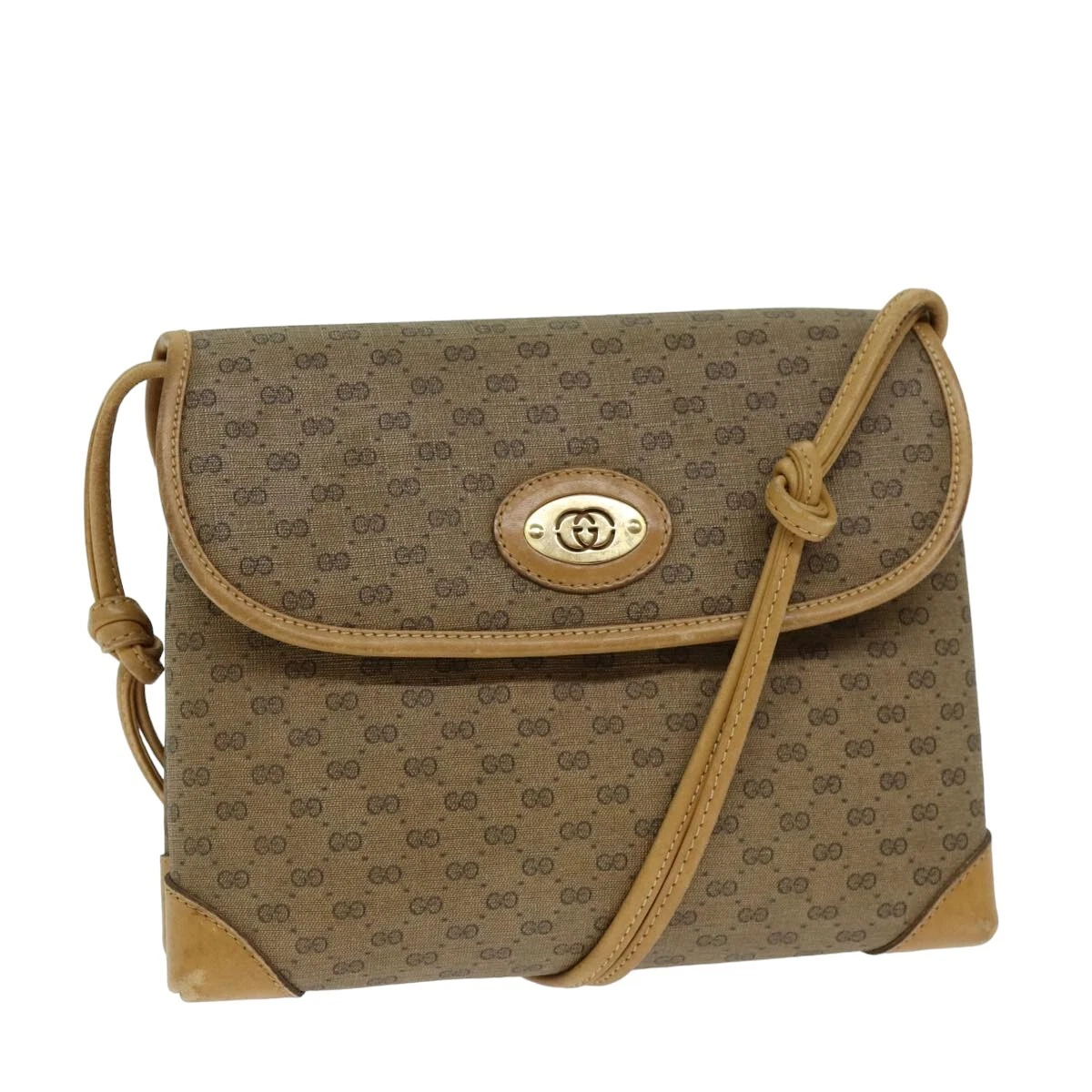 Sac à bandoulière GUCCI Micro GG Supreme PVC cuir beige 007 49 5548 authentique th4994
