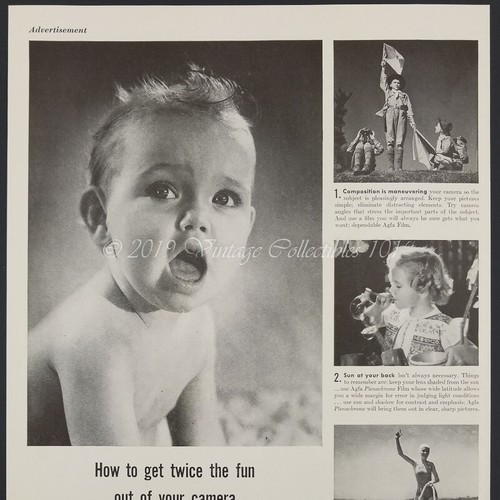 1941 Agfa Ansco Plenachrome Camera Film Baby Scouts photo art decor print ad - Picture 5 of 12