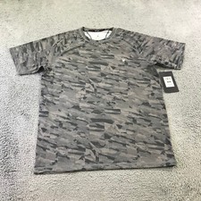 Spyder Shirt Mens Medium Swim Rash Guard Shirt Digital Camo UPF 30 Surf Gray
