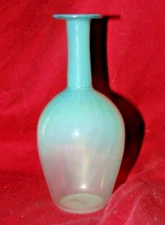 GORGEOUS Art Glass Signed Opalescent Swirl Miniature Vase 