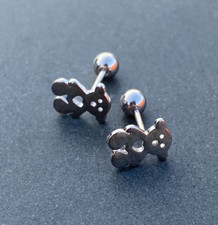 Sterling Silver 925 Teddy Bear Earrings Studs with gift box birthday
