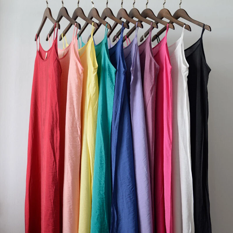 Enagua camisón suave con tiras de espagueti y tirantes sin cordones completos Foto 2 de 4