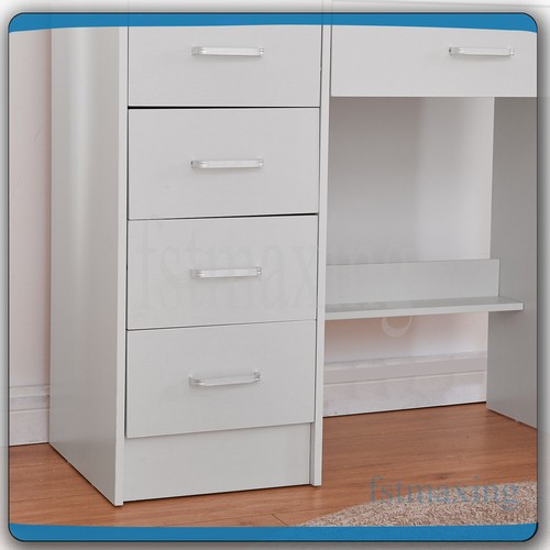 Dressing Table With LED Makeup Mirror 5 Drawers Shelf Makeup Vanity Desk Dresser - Picture 10 of 11