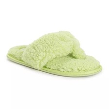 Women's Muk Luks Taryn Thong Slippers - Butterfly Green - Large - NWT -FREE SHIP