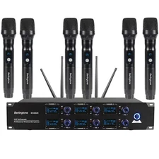 Berlingtone 6-Channel UHF Wireless Microphone System 6 Fixed Frequency Channel
