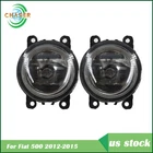 Clear Grass Lens Front Fog Lights Lamps+Bulbs For Fiat 500 2012-2015 Right+Left