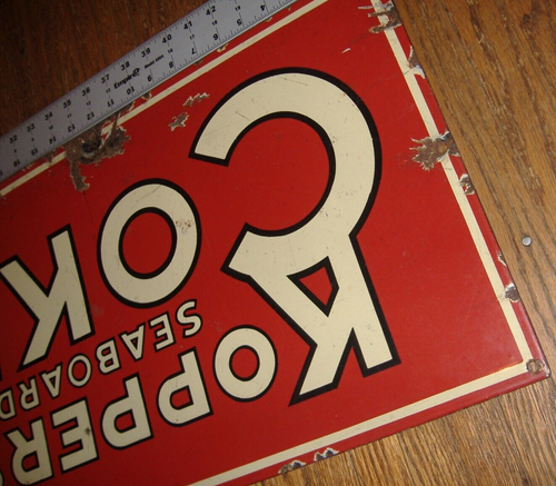 Vintage Porcelain Sign Koppers Seaboard Coke Coal Ready Made Sign Co New York NY - Picture 8 of 14