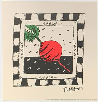 Radish, woodblock style print, by Sandra Magsamen Gango Editions 1993