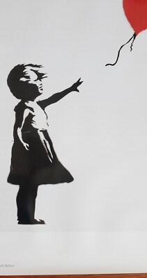 BANKSY Girl With Balloon Graffiti Stencil art rare exhibition art