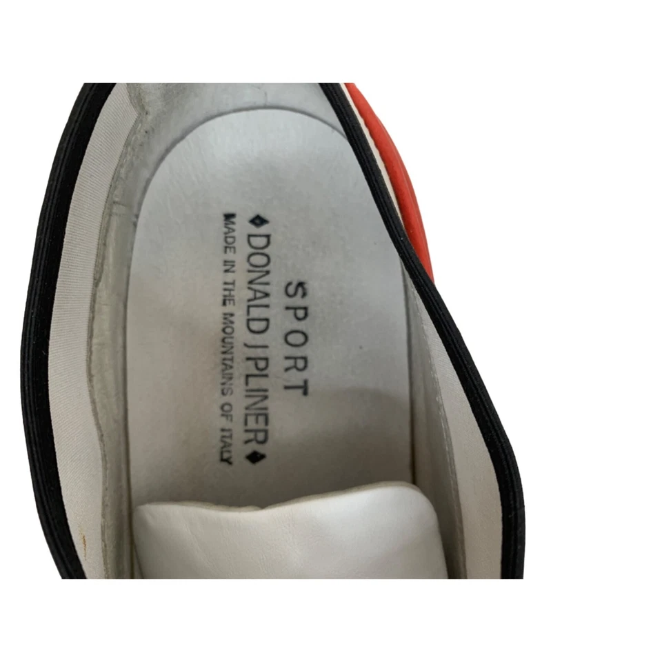 Womens Donald J Pliner Sneaker White Size 12 Lace Up Athletic 7055 GUC Italy - Image 3 of 4