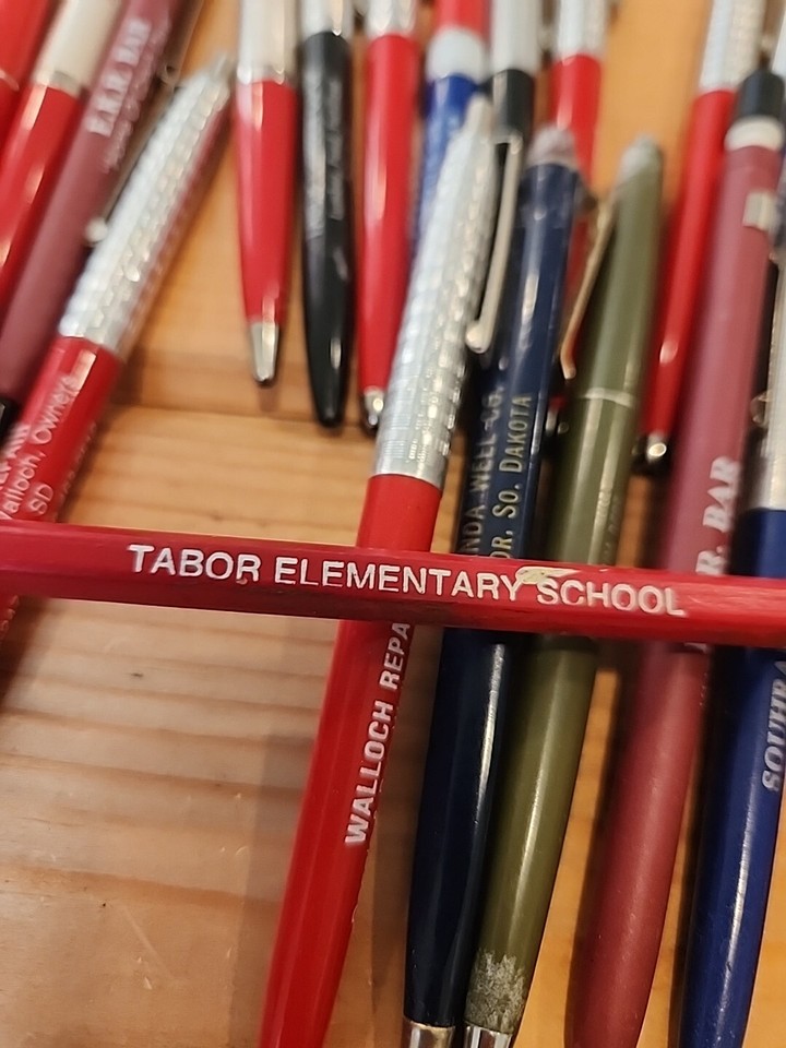 Vtg Lot Tabor South Dakota Pen Pencils Coop Lumber School EKR Bar Czech