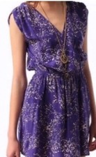 Kimchi Womens XsPurple Vtg Abstract SILK Mini Sun Jumper Urban Outfitters