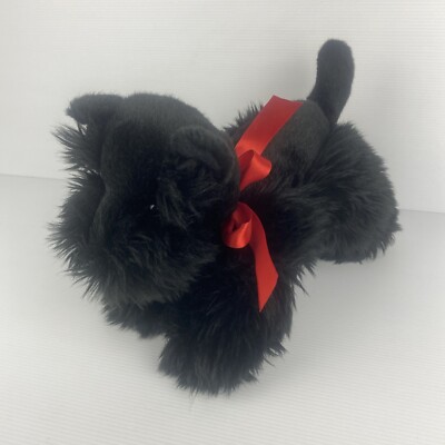 Bocchetta Scottie Dog Plush Haggis 29cm Scottish Terrier Black Soft Toy Bow