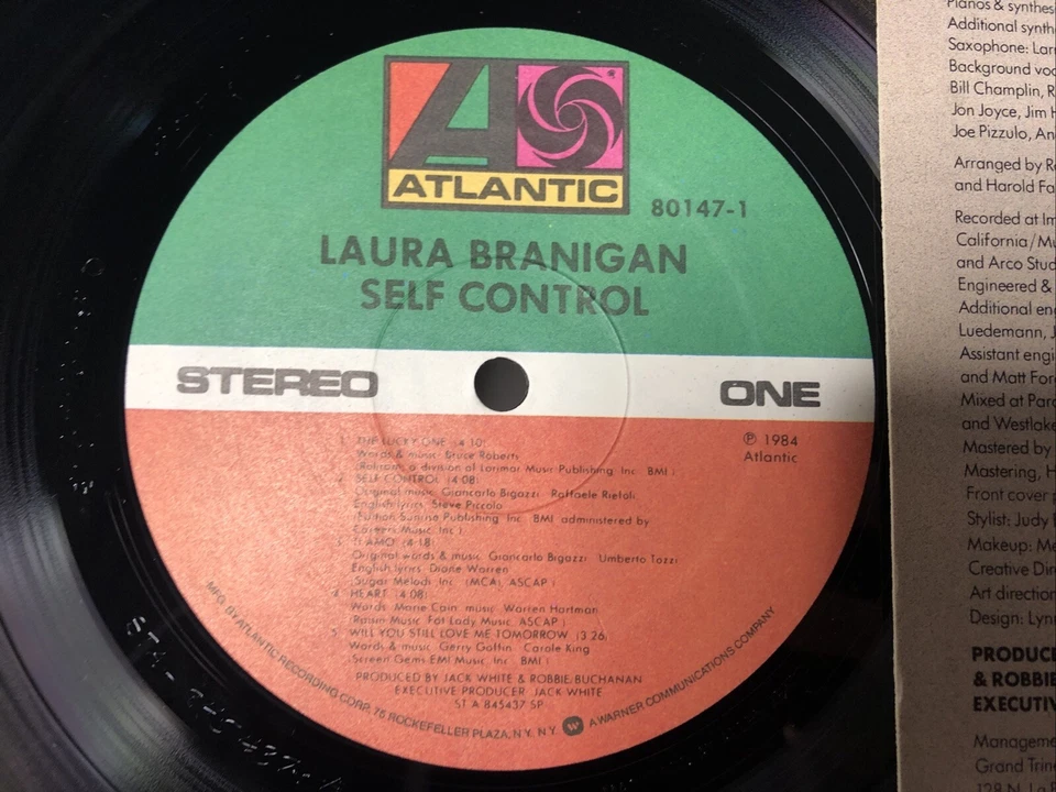 NICE NM Laura Branigan Self Control 80147-1 LP 12in Vinyl Record Album - Image 3 of 4