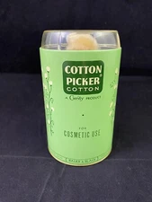 Vintage 50s Cotton Picker Advertising Cosmetics Tin Kendall Company Bauer Black