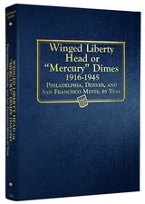 Whitman Classic Coin Album 9118 Mercury Dime 1916-1945  Book  10 cent