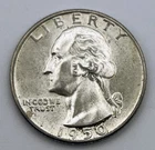 1950 Washington Silver Quarter AU UNC Toned Philadelphia Mint 90%