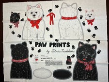 Tela de panel estampados de patas de colección Scottie Dogs Scotty felpa patrón de animales de peluche