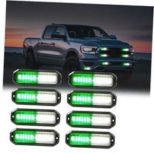 Verde/blanco 8 unids ultra delgado LED emergencia estrobosc pica Verde/Blanco