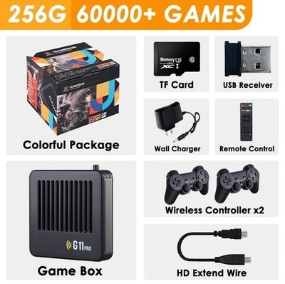 G11 Pro Game Box 256GB 60000+ Retro Games 4K HDMI Console 4 Controllers PS1 GBA