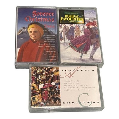 Vintage Christmas Cassette Tapes Lot Dana Forever Christmas Acappella Word 3pc